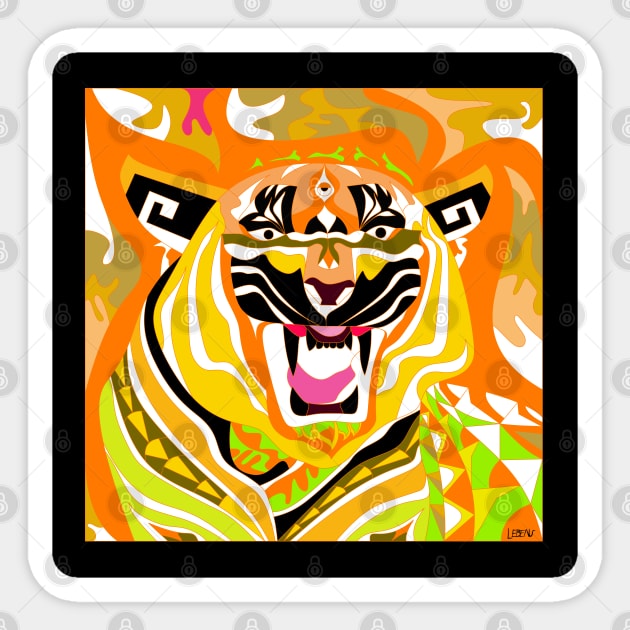 tiger in bengal zodiac in china wallpaper art in dark Sticker by jorge_lebeau